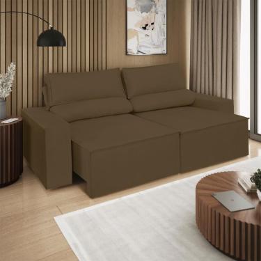 Imagem de Sofá Reclinável Retrátil 2 Lugares 1,80m Balaqui Decor Marrom