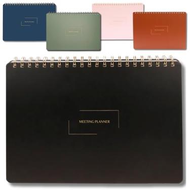 Imagem de Merely Home | Caderno de reuniões para trabalho | 21 cm x 29,8 cm | planejador de projetos | design simples | vários layouts | agenda de escritório e negócios (preto, agenda de reuniões - paisagem)