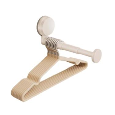 Imagem de Aoligei Empilhador de cabide, instalação com ventosa, economia de espaço, armazenamento de cabide ajustável, para máquina de lavar roupa, armário e lavanderia (branco, 1 peça)