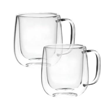 Imagem de Par de Canecas Vidro Duplo Sofisticado Elegante 250ml