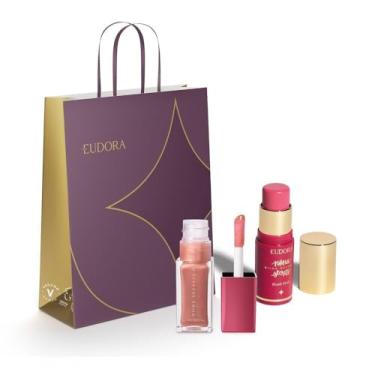 Imagem de Combo Niina Secrets: Gloss 7ml + Blush 5g + Sacola Eudora