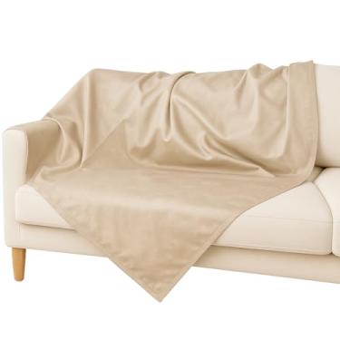 Imagem de Manta Sued Aveludada para Sofá Grande Conforto e Sofisticação em Cada Toque(Bege,4 Lugares)