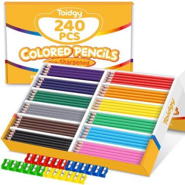 Imagem de Lápis de cor Toidgy, pacotes de 240 para crianças em sala de aula com 
