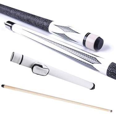 Imagem de Tacos De Bilhar Para Homens Profissional, Taco De Sinuca, Cabeça De Taco De 13mm, Maple Duro Canadense, 1/2 Split, Fácil De Transportar, Bastão De Bilhar Para Bar Ho, Black and White, 12mm