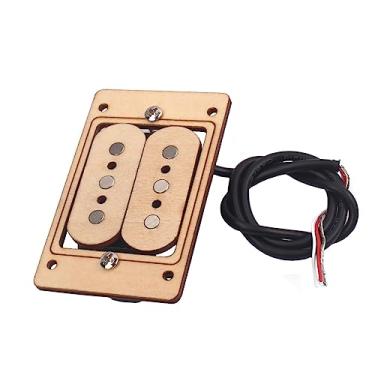 Imagem de Captador Humbucker de bordo de 3 cordas Qgdni para caixa de charutos peças de reposição de guitarra (maple)