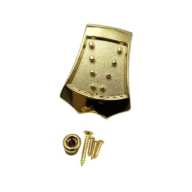 Imagem de Dynwave Tailpiece de bandolim para bandolins de 8 cordas substitui acessórios de instrumento de tailpiece placa de corda de bandolim tradicional resistente, Ouro