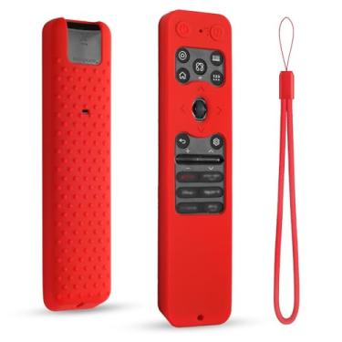 Imagem de DUOLAXMENG Capa para controle remoto LG TV MR25GA/AKB76046612, compatível com controles remotos de TV LG 2025 C5/M5/B5/G5, capa resistente a quedas e arranhões com cordão (vermelho)