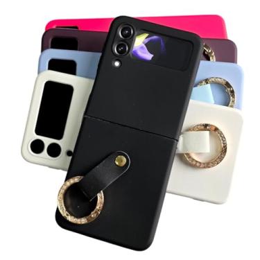 Imagem de Capa Capinha Case Compatível Sannsung Galaxy Z Flip 4 Com Anel Strass Suporte (ROSE)
