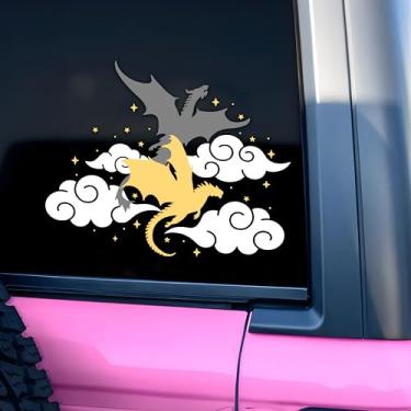 Imagem de Decalque de carro Dragons Fourth Wing Funny ACOTAR Fantasy Bookish Humor Car Window Accessories Afirmations Vinyl Waterproof 15 cm decalque de para-choque presentes para mãe, pai, amigo, colega de