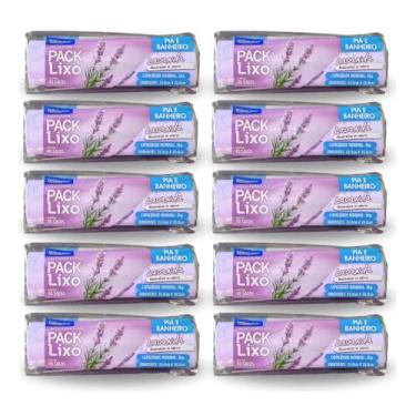 Imagem de 400 unidades Sacos de Lixo Perfumados, Lavanda, 10 pacotes, 40 Unidades por Pacote, para Pia e Banheiro
