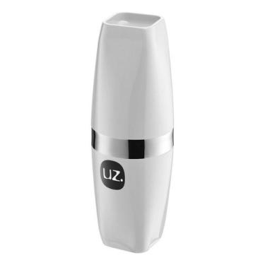 Imagem de Porta Escova Com Tampa UZ Premium - UZ Utilidades, Branco Prata