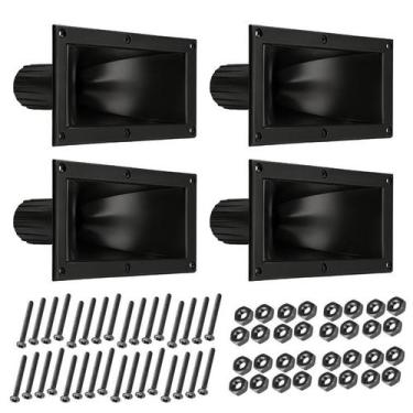 Imagem de Kit 4 Cornetas Retangular LC2325 Com Parafusos Plastico Som - PERMAK