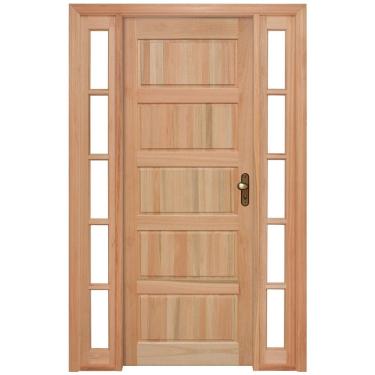 Imagem de Porta de Almofadas com Marco e Vitrôs Dos Dois Lados Rondosul Natural