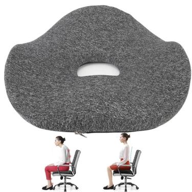 Imagem de Almofada Ortopedica Ergonomica Cadeira Carro Banco Assento Confortavel Coccix Lombar Coluna