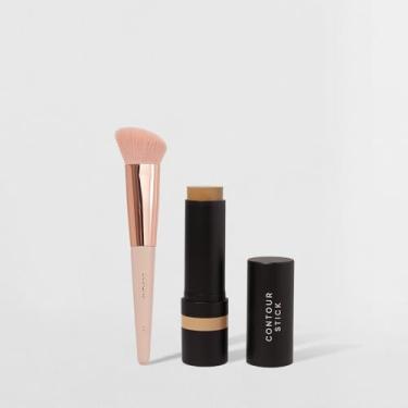 Imagem de Kit Contorno em Bastão Marrom Claro + Pincel de Maquiagem para Contorno (2 Produtos)