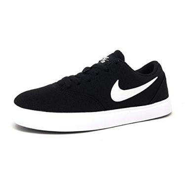 Imagem de Tênis de skate Nike para meninos SB Check Canvas, Black/White, 5 Big Kid