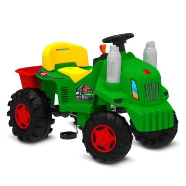 Imagem de Carro a Pedal Infantil Trator Volante com Buzina Bandeirante, Verde, A