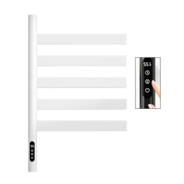 Imagem de TOMYPONY Toalheiro Aquecido De Parede, Aquecedor De Toalhas Elétrico Com Temporizador, Suporte Giratório Para Secar Toalhas Com Ajustes De Temperatura Para Chuveiro De Banheiro E Banheira De Hidroma