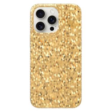 Imagem de LONLI Hue - Capa de telefone brilhante com faceta de diamante dourado champanhe para iPhone 15 Pro Max - [acabamento brilhante, proteção de glitter de luxo] - [amortecedor absorvente de choque de 360°