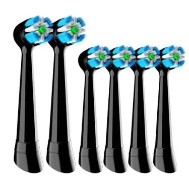 Imagem de 6 cabeças de substituição iO compatíveis com escova de dentes elétrica Oral B iO Series, embaladas individualmente, preta