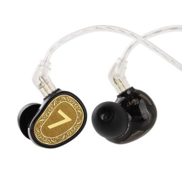 Imagem de Linsoul Monitor auricular Elua Ultra de 7 Hz, driver dinâmico duplo, fones de ouvido com fio IEM HiFi com cabo de cobre livre de oxigênio de alta pureza para músicos audiófilos (dourado)