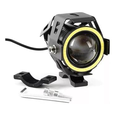 Imagem de Farol De Milha Angel Eye LED U7 Luz Azul 6000K Para Motos Carros