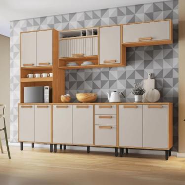 Imagem de Cozinha Completa Itatiaia Nápoles 270cm 5 Peças Com Espaço Para Forno Off White