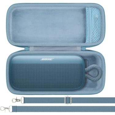 Imagem de khanka Capa para alto-falante portátil Bose SoundLink Plus, capa protetora rígida com alça de ombro para alto-falante Bluetooth Bose SoundLink Plus, somente capa (azul)