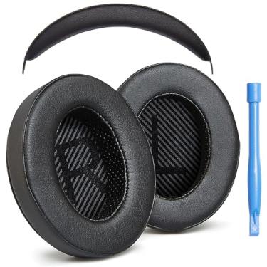 Imagem de AHG Almofadas de substituição de orelhas e faixa de cabeça compatíveis com fones de ouvido Kingston HyperX Cloud Stinger (preto). Couro de proteína | Espuma de alta densidade macia | Fácil instalação