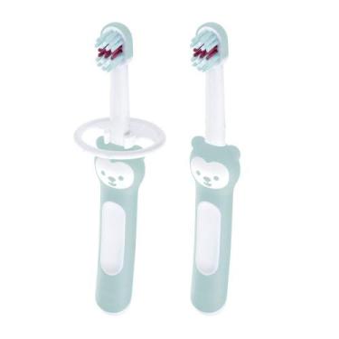 Imagem de Kit 2 Escova Dental Bebê Infantil Mam Baby's Brush 6+ Meses Azul