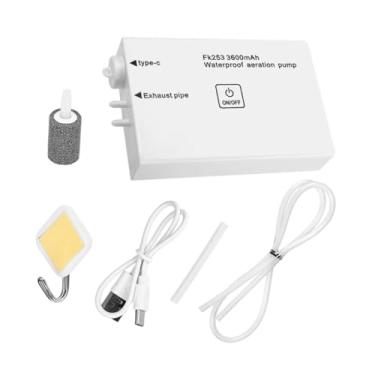 Imagem de Generic Bomba de ar para aquário, aerador, portátil, recarregável, multifuncional, prático, silencioso, aquário, hidroponia, tanque de peixes, bomba de ar