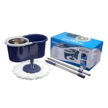 Imagem de Mop Giratório Tornado Perfect Pro Condor Cesto Inox Cor Azul-escuro