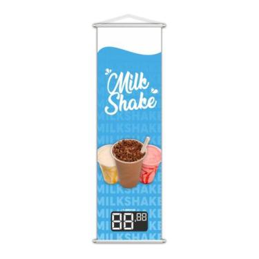 Imagem de Banner Milk Shake Bebida Gelada Sorveteria Preço 100X30Cm - Plimshop