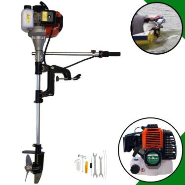 Imagem de Motor de Popa Profissional Import Way IWMPG2T52 À Gasolina 2T 52cc 2,5HP 7.500rpm Completo Com Hélice 16cm Ideal Para Barcos Porte Pequeno