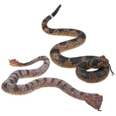 Imagem de TOYANDONA Brinquedo Realista de Falsas: 2 Peças de Estatueta de Cobra de Plástico Termoplástico Realista - Mantenha Pássaros E Esquilos Longe Brinquedos de Cascavel Assustadores para Decorações de