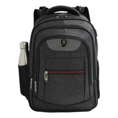 Imagem de Mochila Juvenil Reforçada Impermeável Cor Preto Desenho Liso 50l - pie