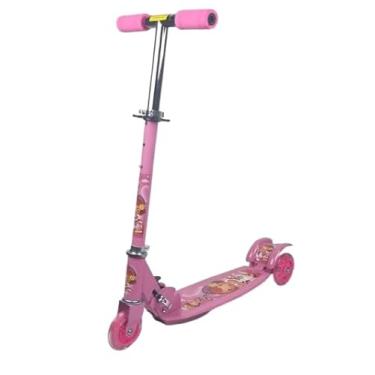 Imagem de Patinete Infantil Beezee R330, 3 Rodas com LED, Dobrável, Suporta até 35kg (Rosa)