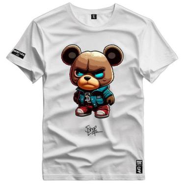 Imagem de Camiseta Coleção Little Bears Urso Bad Braw Shap Life, G4, Branco