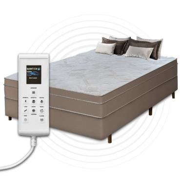 Imagem de Cama Box Casal + Colchão Com Massageador Espuma D33 Função Ortopédica 138x188cm Bege