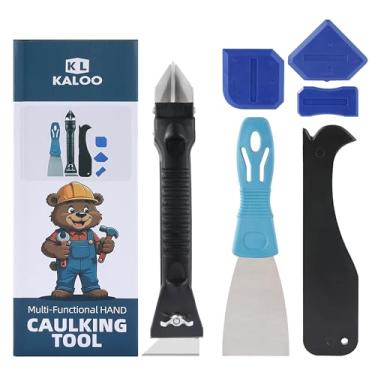 Imagem de Kit de ferramentas de remoção de calafetagem de silicone, ferramenta de remoção de argamassa, raspador de faca de massa, 3 raspadores de canto de cola de vidro, ótimo para pias de cozinha, banheiro e