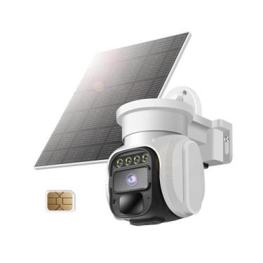 Imagem de Câmera de segurança solar celular 4G LTE ao ar livre com câmera 2K - r