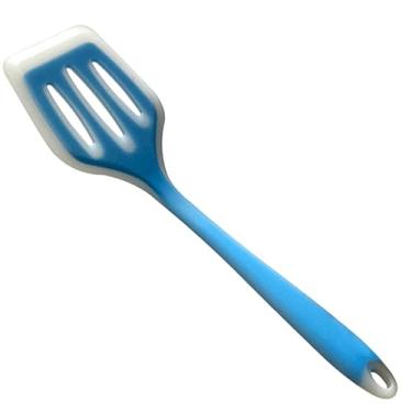 Imagem de Espátula branca com borda de silicone para fritar, conjunto de utensílios de cozinha antiaderentes para fritar ovos