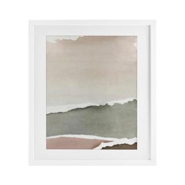 Imagem de Stupell Industries Impressão emoldurada branca rasgada Whispers abstração sob vidro design por Emma Peal, 16 x 13