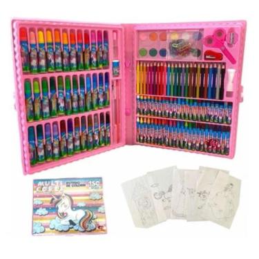 Imagem de Estojo de Pintura Unicórnio Para Colorir 150 pçs Aquarela - TOYS