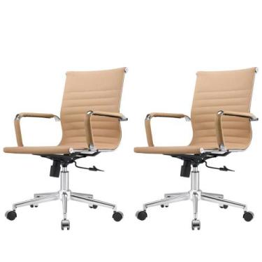 Imagem de Kit 2 Cadeiras Giratória Baixa Office Manhattan Esteirinha Fratini Rev