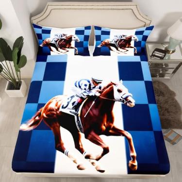 Imagem de jejeloiu Jogo de lençol casal casal com bolso profundo de microfibra macia e respirável, para crianças, meninos e meninas, 40,6 cm, lençol com elástico profundo, com 2 fronhas, decoração de quarto de