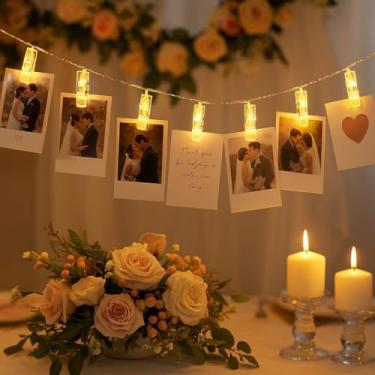 Imagem de Varal De Luz Premium LED 2 Metros Com 10 Pregadores Iluminados, Luz Branco Quente, Ideal Para Fotos, Decoração E Festas, Marca VARENZIA