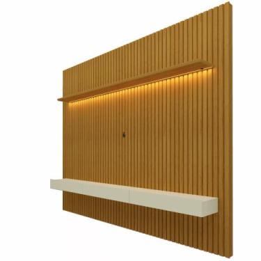 Imagem de Painel Home Gelius Nobre com ripas autênticas para TV de até 85 polega