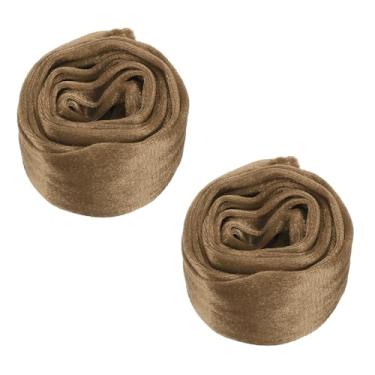 Imagem de PATIKIL Capa de corrente de lustre de 1,8 m, 2 peças de tecido de veludo manga de corrente de tecido capas decorativas para fios de candelabro, cabo giratório, estilo zíper, café leve