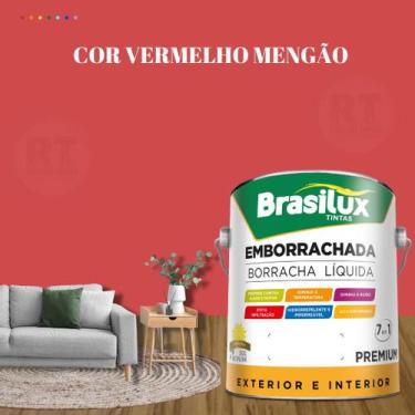 Imagem de Tinta Borracha Líquida Cor Vermelho Para Parede 3,2l Acrílica Lavável 